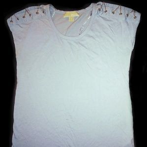 COPY - MICHAEL Michael Kors Blue Shirt w/ Chain C…